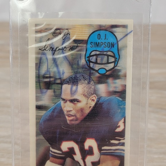 1969 Topps O J Simpson Buffalo Bills NFL Football Autographed Card - Picture 3 of 6